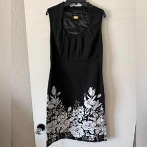 Black and White Floral Cotton Dress
